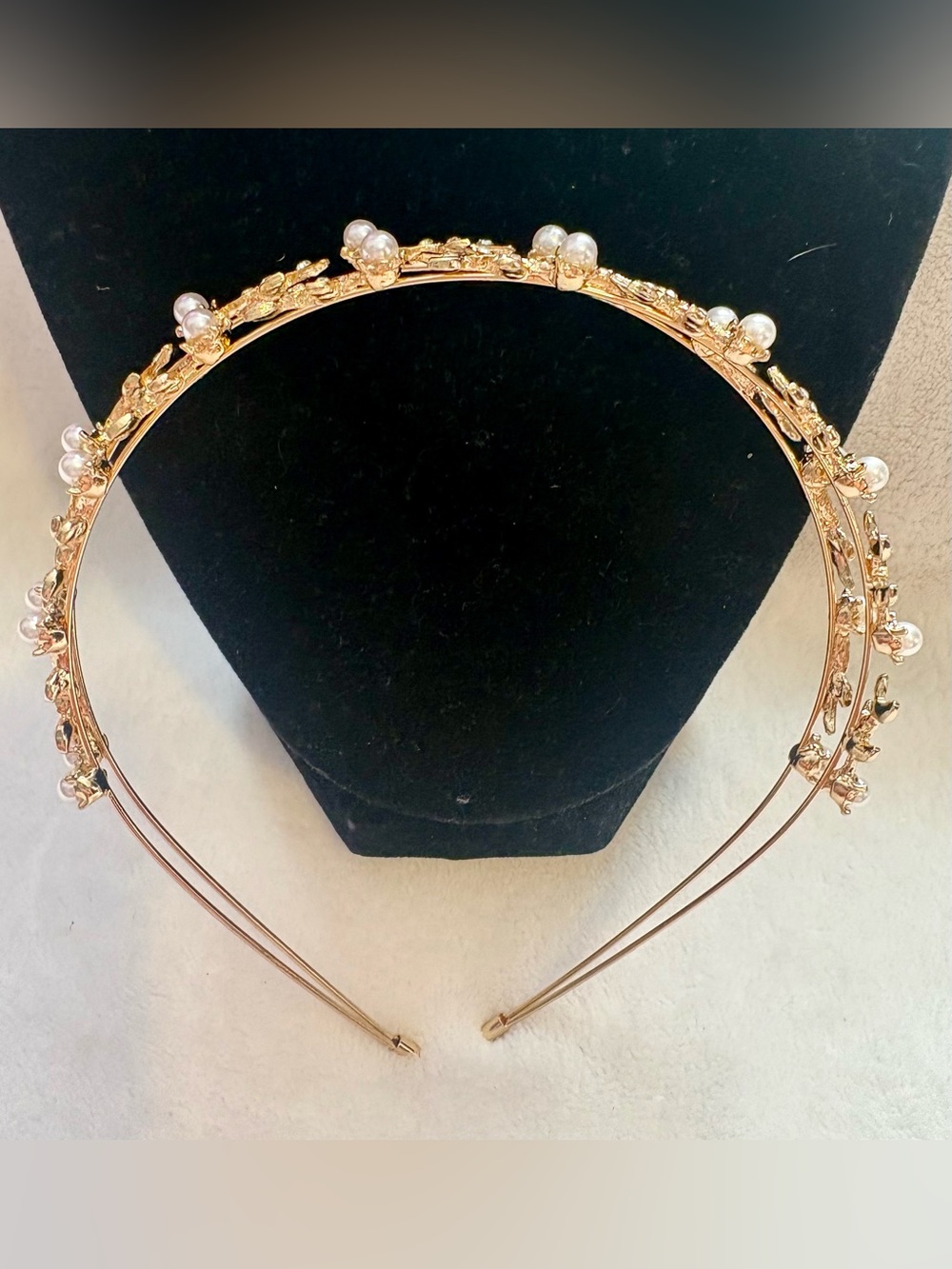 Gold Pearl Floral Headband - Women Accessories
